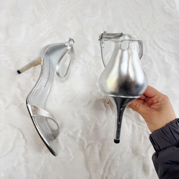 Stuart Weitzman Nudist II Metallic Ankle-Strap Sandals Size 9 New - Picture 9 of 11